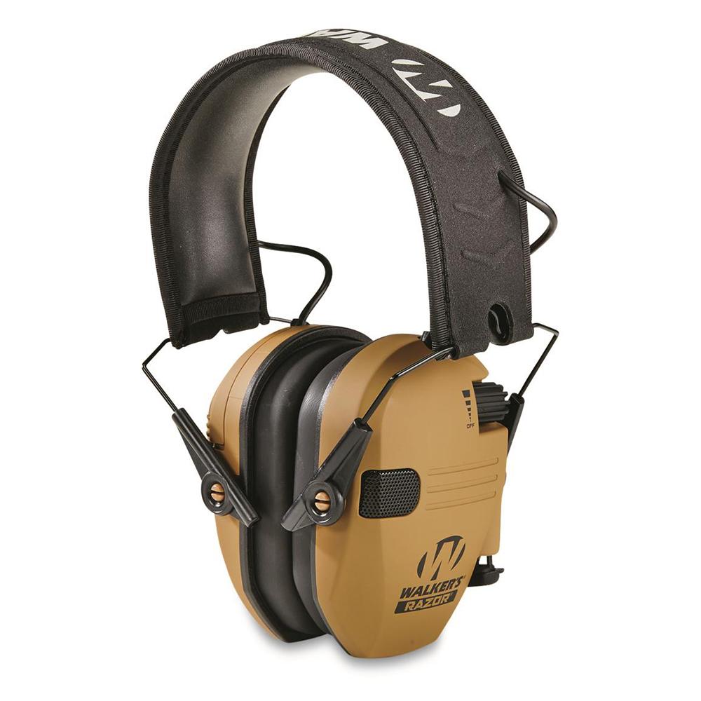 Walker's Razor Slim Electronic Muff 23dB Battle Brown Picture of Walkers Game Ear Walker's RAZOR SLIM ELECTRONIC MUFF BATTLE BROWN