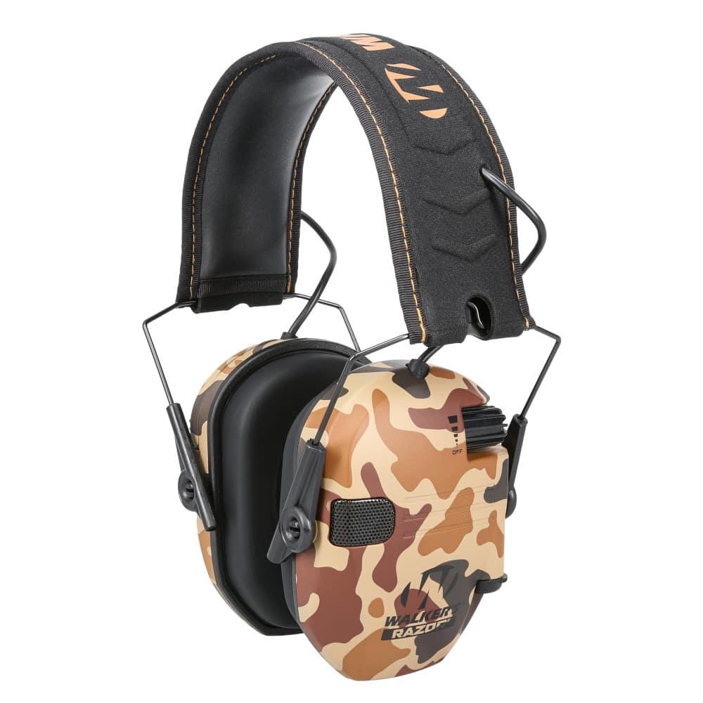 Walker's Razor Slim Electronic Ear Muffs - Duck Camo 23db Picture of Walkers Game Ear WALKER'S RAZOR SLIM ELECTRONIC MUFF DUCK CAMO