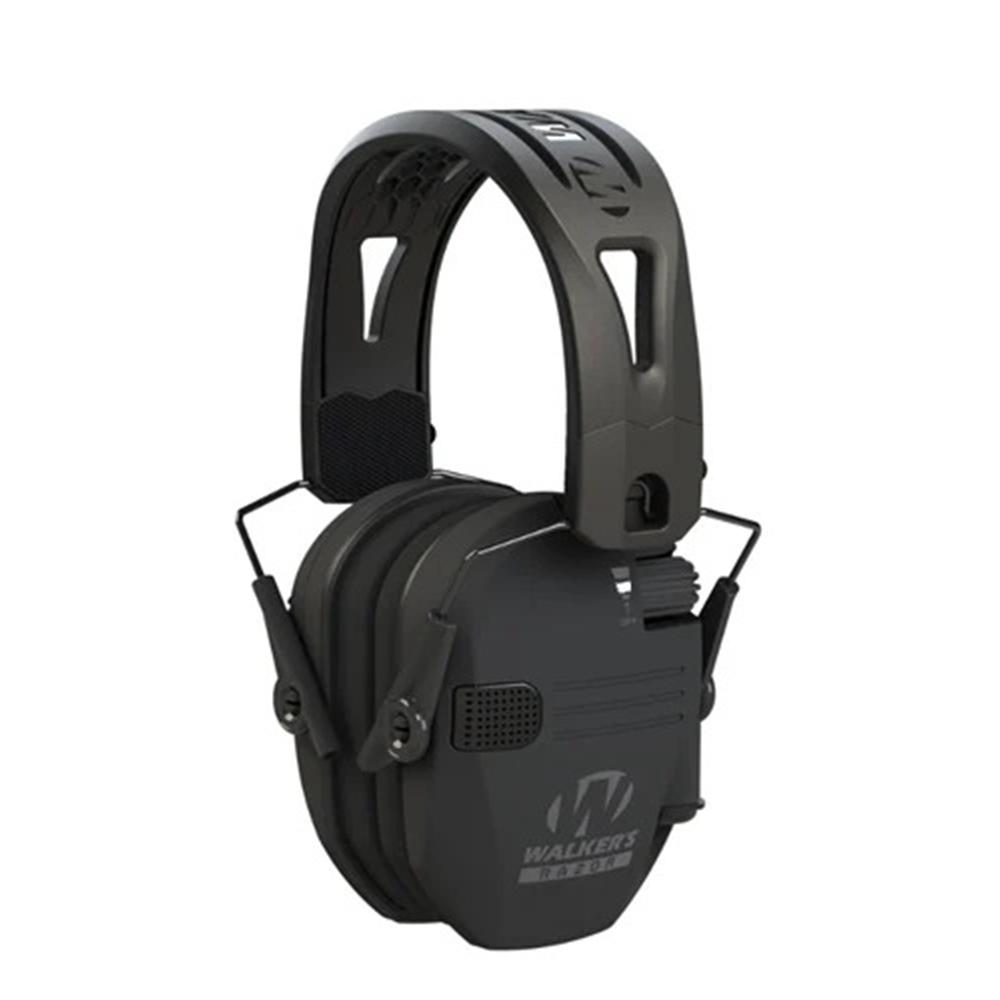 Walker's Razor Tacti-Grip Ear Muffs -Black 23NRR Picture of Walkers Game Ear Walker's Black Razor w/ rubber headband