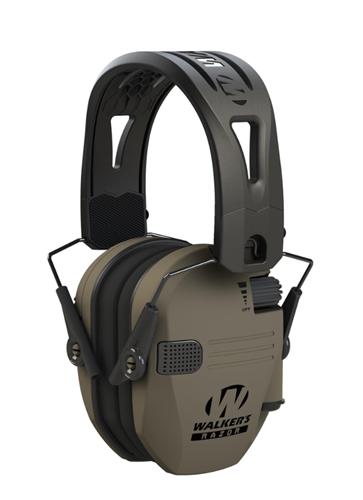 Walker's Razor Tacti-Grip Ear Muffs -FDE 23NRR Picture of Walkers Game Ear Walker's FDE Razor w/ rubber headband