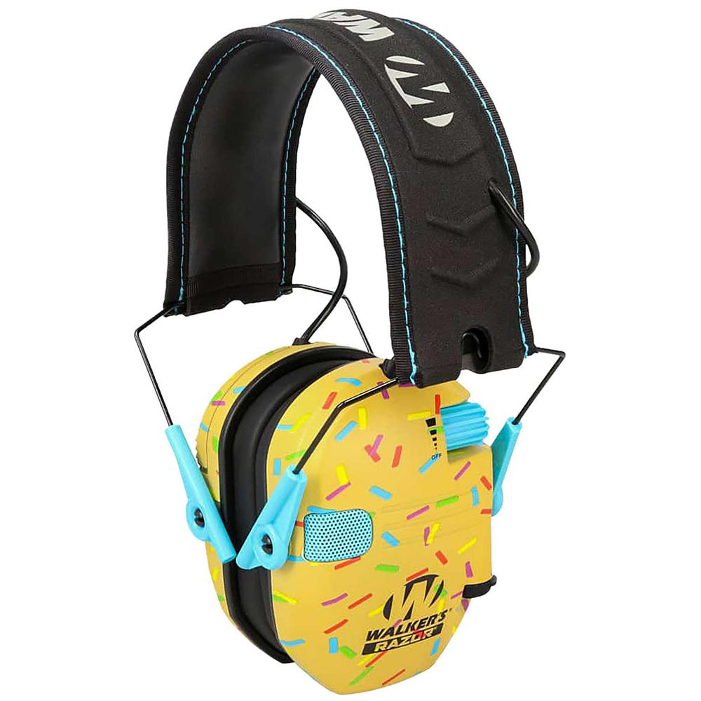 Walker's Razor Slim Electronic Ear Muff 23dB Golden Brown Sprinkles Picture of Walkers Game Ear WALKER'S RAZOR SLIM ELECTRONIC MUFF GOLDEN BROWN SPRINKLES