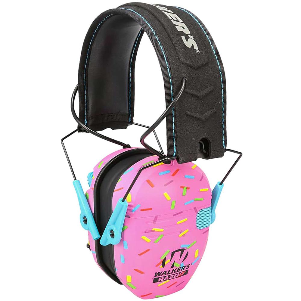 Walker's Razor Slim Electronic Ear Muff 23dB Pink Sprinkles Picture of Walkers Game Ear WALKER'S RAZOR SLIM ELECTRONIC MUFF PINK SPRINKLES