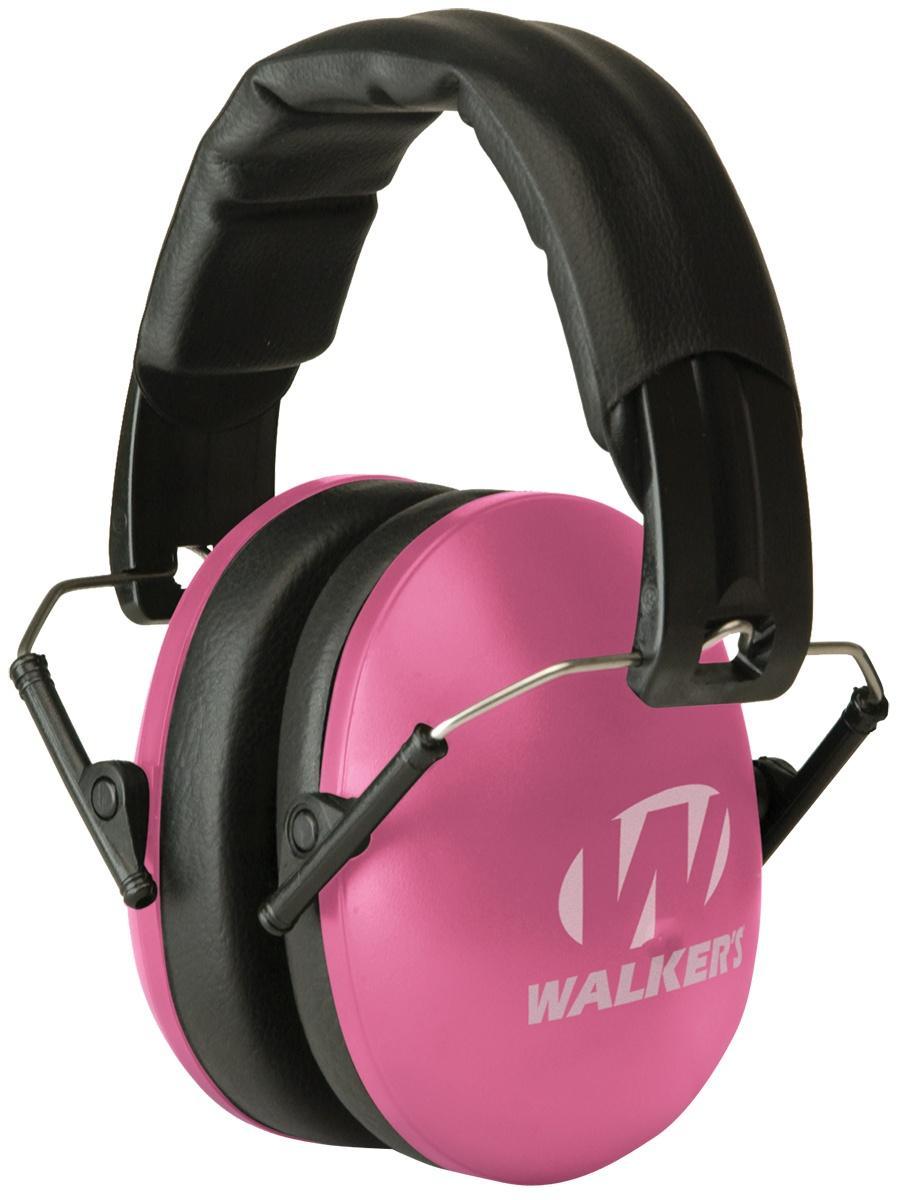 Walker's Small Passive Folding Ear Muffs- Pink 23dB NRR