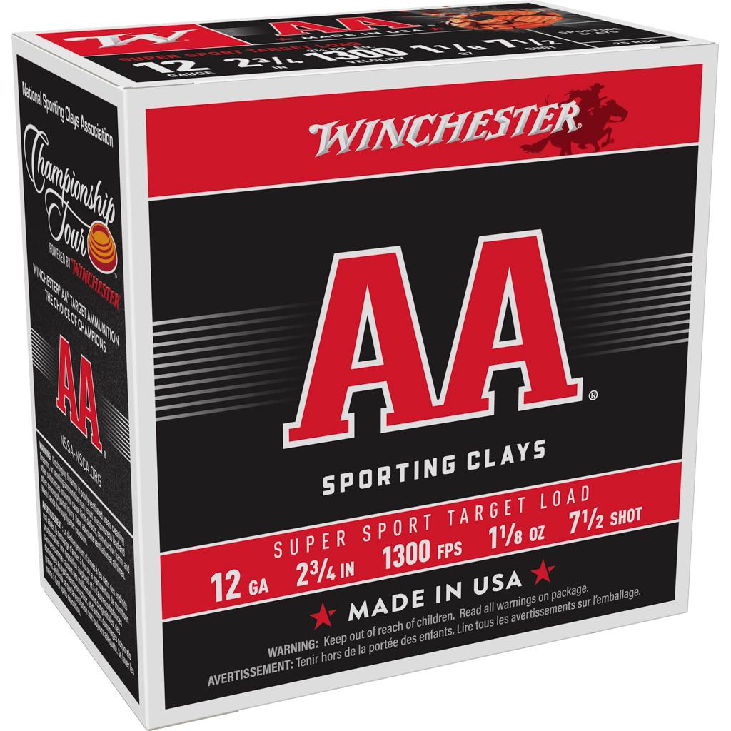 Winchester AA Super Sport 12 ga 2-3/4" 1-1/8 oz #7.5 1300 fps - 25/ct