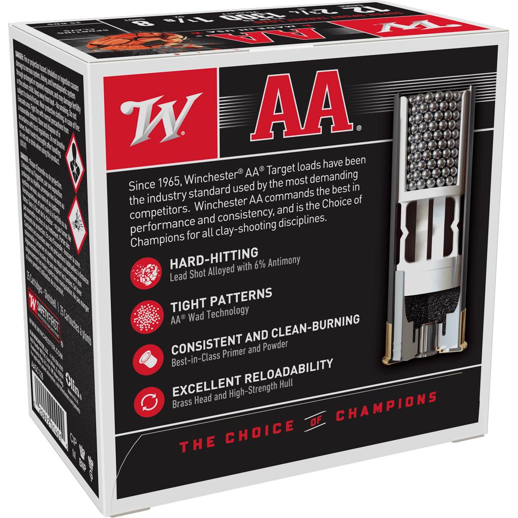 Winchester AA Super Sport 12 ga 2-3/4" 3-1/4 dr 1-1/8 oz #8 1300 fps - 25/ct Picture of Winchester Ammunition AA 12GA 1 1/8OZ #8 1300FPS