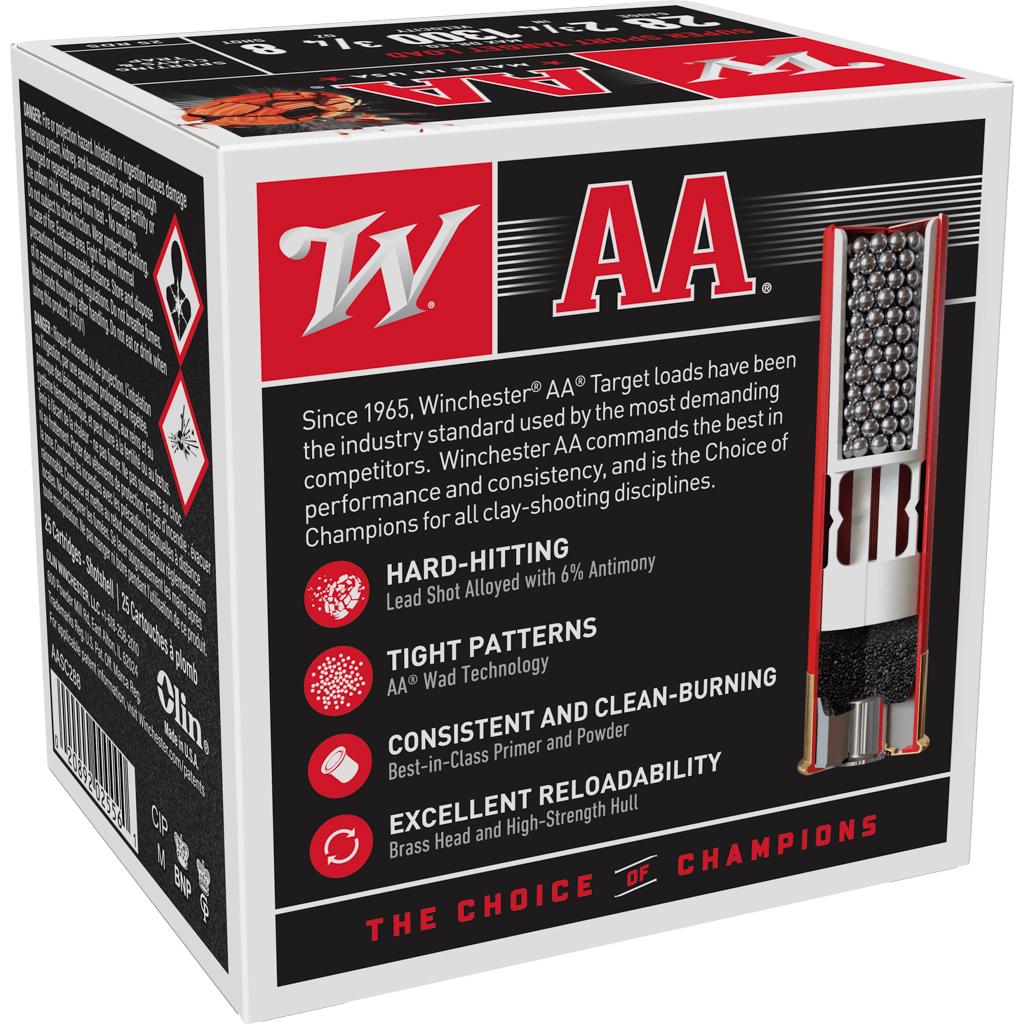 Winchester AA Super Sport Sporting Clays Shotshells 28 ga 2-3/4" 3/4 oz 1300 fps #8 25/ct Picture of Winchester Ammunition AA 28GA 2-3/4" 3/4oz #8 1300FPS 25/RD