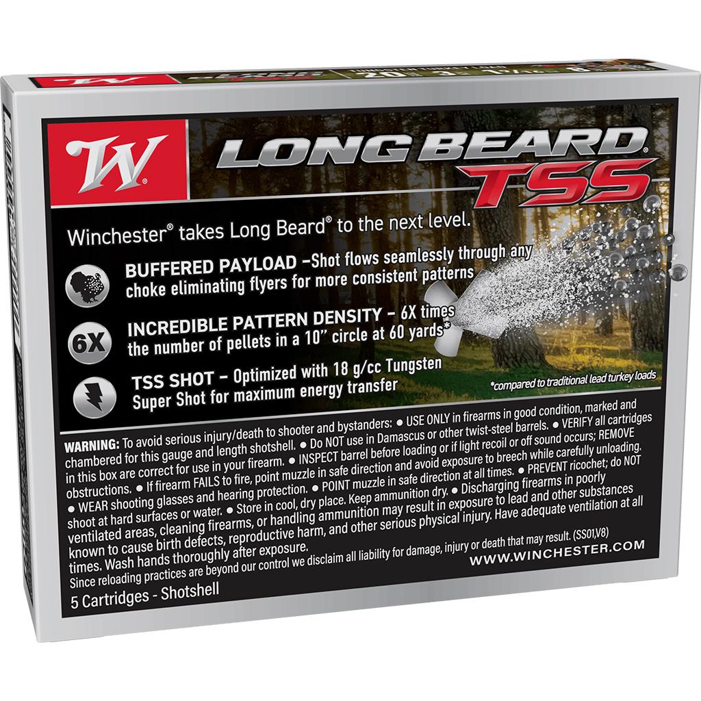 Winchester Long Beard TSS Shotshells 20ga. 3" 1-9/16oz 1100 fps #8 5/ct Picture of Winchester Ammunition Long Beard TSS 20ga. 3" #8 shot 5/RD