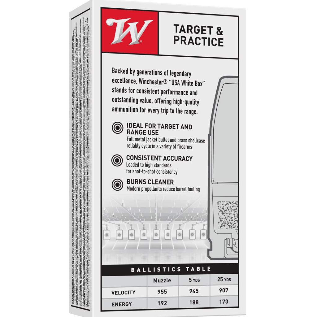 Winchester USA Handgun Ammunition .380 ACP 95 gr FN 50/ct Picture of Winchester Ammunition WN GOV 380 AUTO 95GR FMJ 50/BX