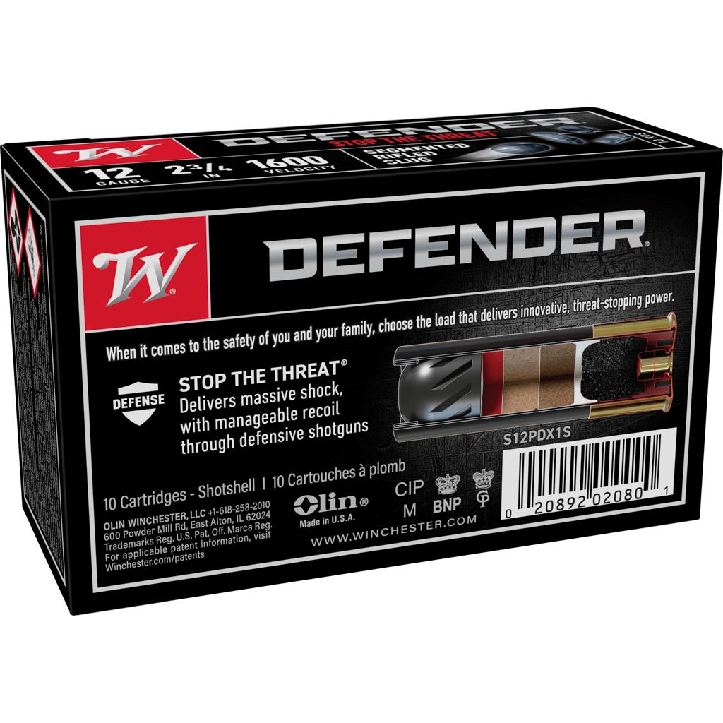 Winchester Supreme Elite PDX1 Personal Defense Shotgun Ammunition 12 ga 2-3/4" 1 oz Slug 1600 fps 10/ct Picture of Winchester Ammunition PDX1 DEFEND.12GA SEGMENT/SLUG 10