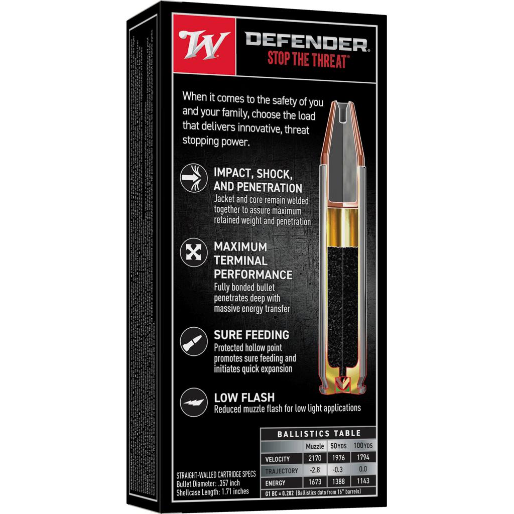 Winchester PDX1 Defender Rifle Ammunition .350 Legend 160 gr. PHP 2170 fps 20/ct Picture of Winchester Ammunition 350 Legend Defender Bonded PHP 160gr 20RD