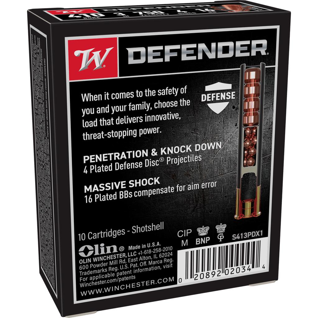 Winchester Supreme Elite PDX1 Personal Defense Shotshells .410 ga 3" 4 disc 16 plts Slug 750 fps 10/ct Picture of Winchester Ammunition SUPREME ELITE PDX1 410 3IN. 10RD