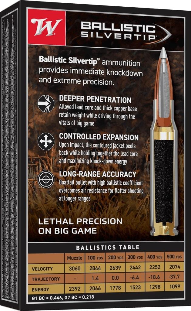 Winchester Ballistic Silvertip Rifle Ammunition .25-06 Rem 115 gr. PT 3060 fps 20/ct Picture of Winchester Ammunition WIN BLLSTC SLVERTP 25-06 115GR 20/RD