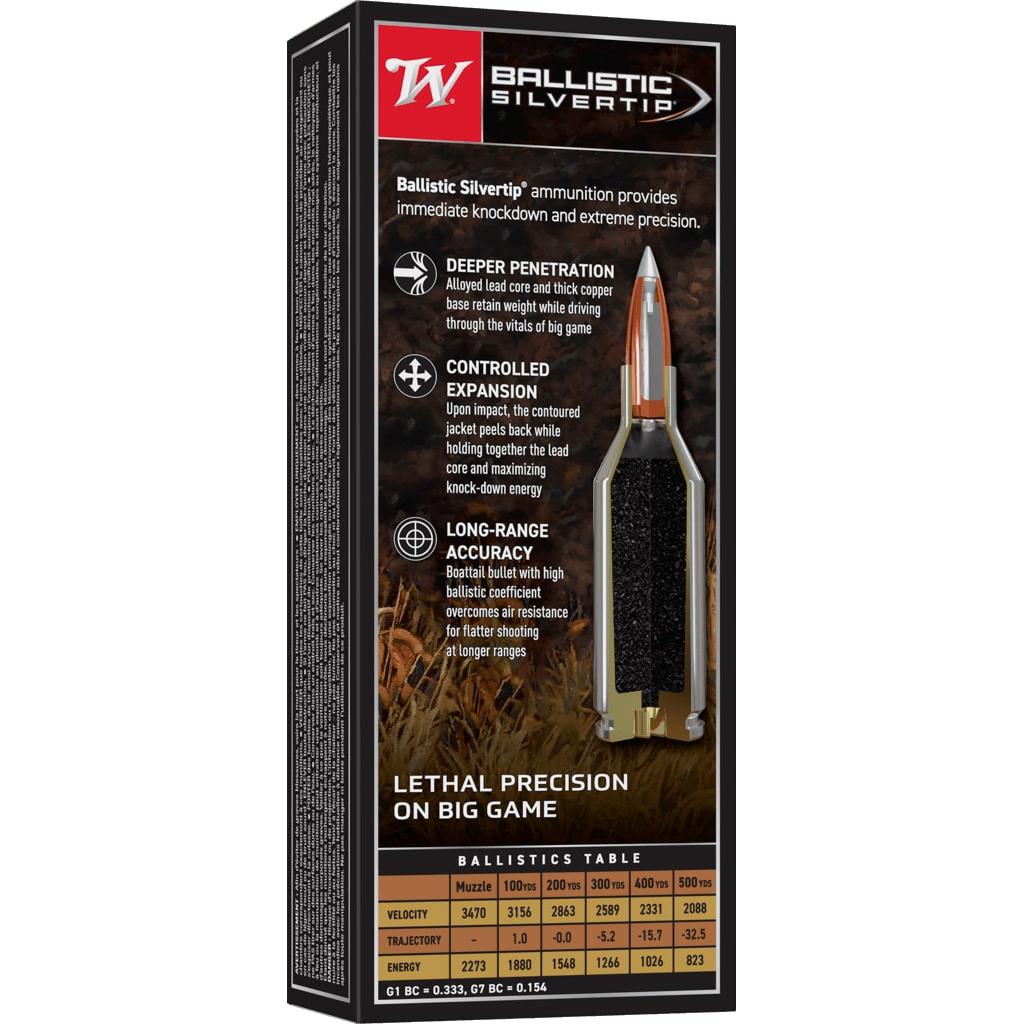 Winchester Ballistic SilverTip Rifle Ammunition .25 WSSM 85 gr. PT 3470 fps 20/ct Picture of Winchester Ammunition WIN BLLSTC SLVERTP 25WSSM 85GR 20/RD
