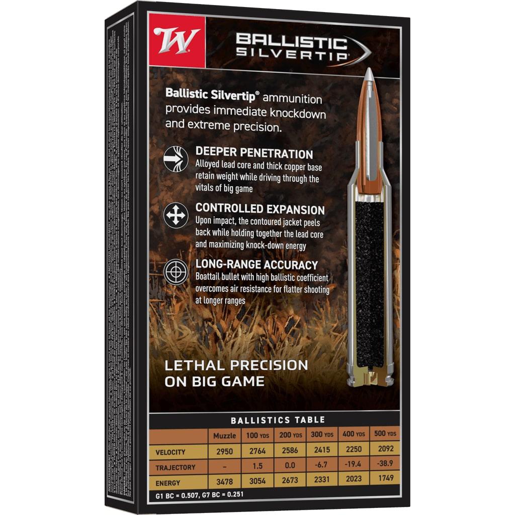 Winchester Ballistic Silvertip Rifle Ammunition .300 Win Mag 180 gr. PT 2950 fps 20/ct Picture of Winchester Ammunition WIN BLLSTC SLVERTP 300WIN MAG 180GR 20/RD