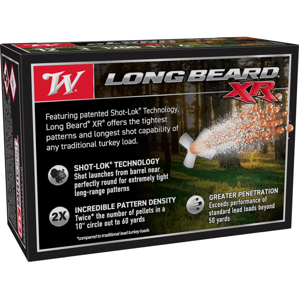 Winchester Long Beard XR Shotshells 12ga 3" 1-3/4 oz #4 10/ct Picture of Winchester Ammunition LONG BEARD 12GA 3" 1-3/4OZ #4