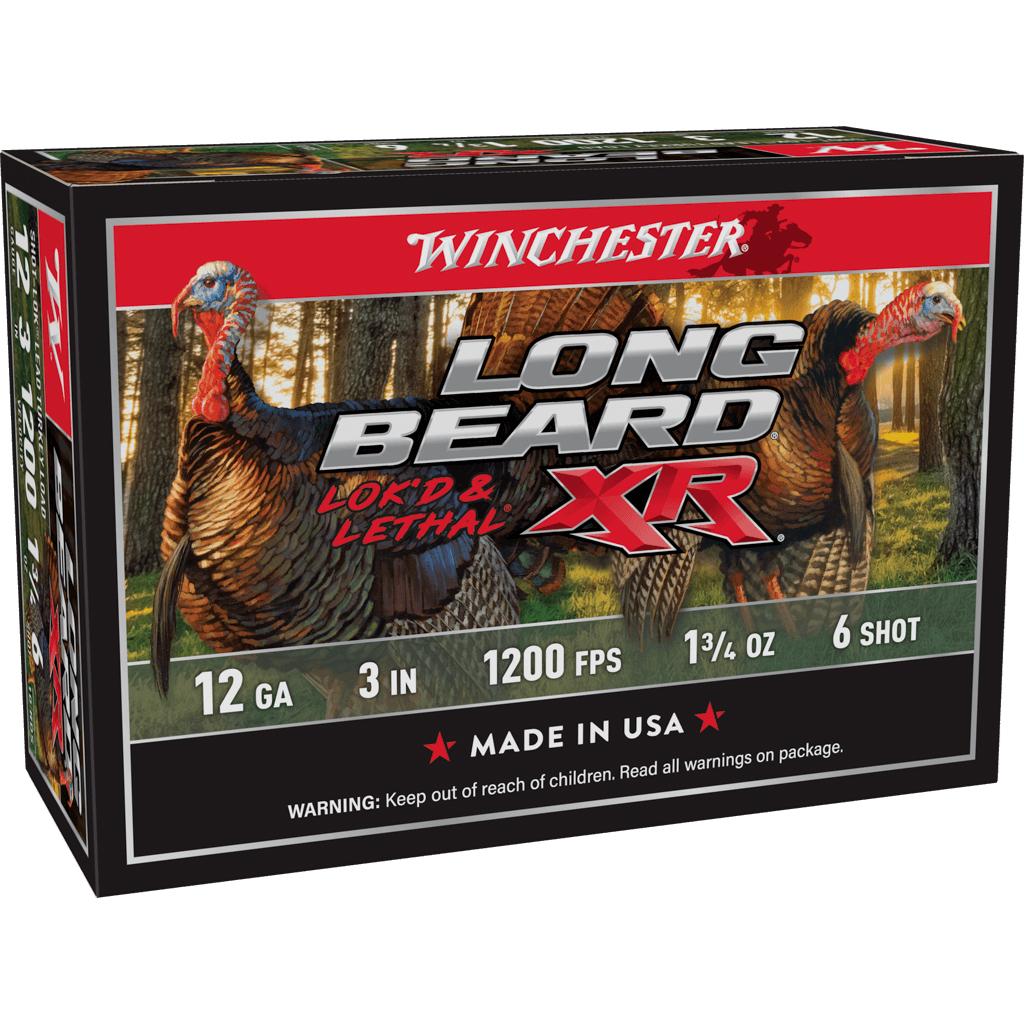 Winchester Long Beard XR Shotshells 12ga 3" 1-3/4oz #6 1200 fps 10/ct Picture of Winchester Ammunition LONG BEARD 12GA 3" 1-3/4 OZ #6