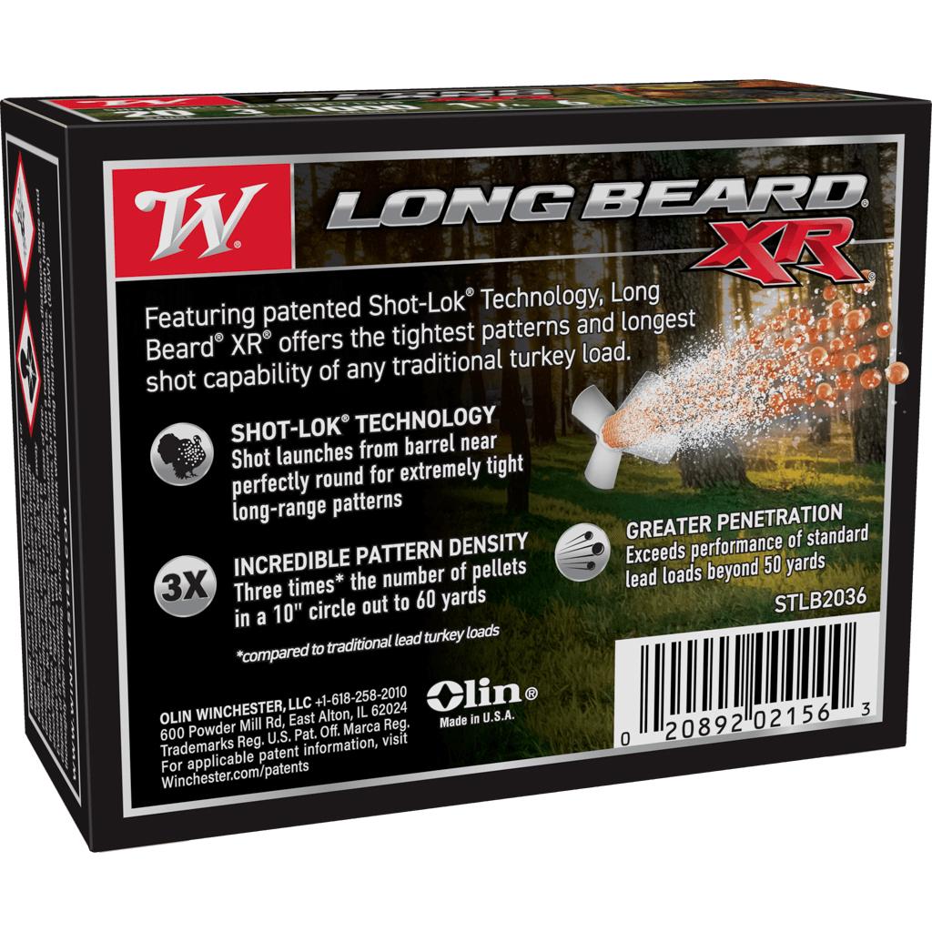 Winchester Long Beard XR Shotshells 20 ga 3" 1-1/4oz 1000 fps #6 10/ct Picture of Winchester Ammunition Long Beard XR 20GA 3" 1-1/4OZ #6 10 Rounds
