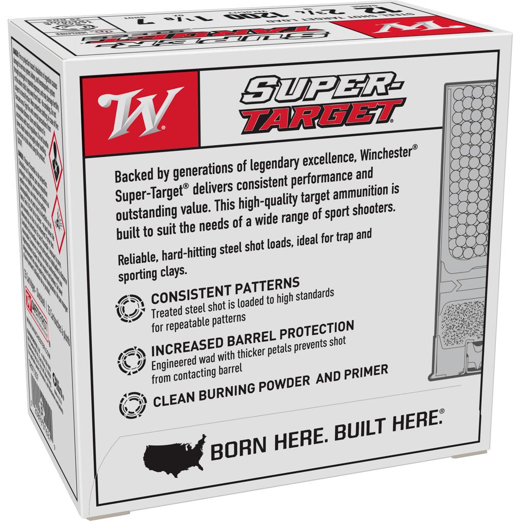 Winchester Super-Target 12 ga 2 3/4" 1-1/8 oz #7 1200 fps 25/ct Picture of Winchester Ammunition 12GA 2-3/4" 3D 1-1/8OZ 7.5 STEEL