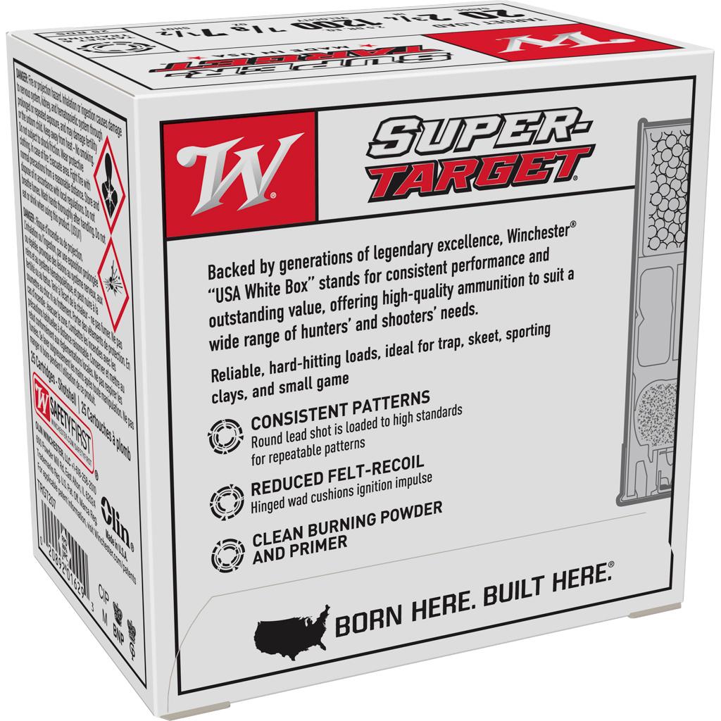 Winchester Super-Target 20 ga 2-3/4" 7/8 oz 1200 fps #7.5 25/ct Picture of Winchester Ammunition 20GA 2-3/4" 2-1/2D 7/8OZ 7.5 LEAD