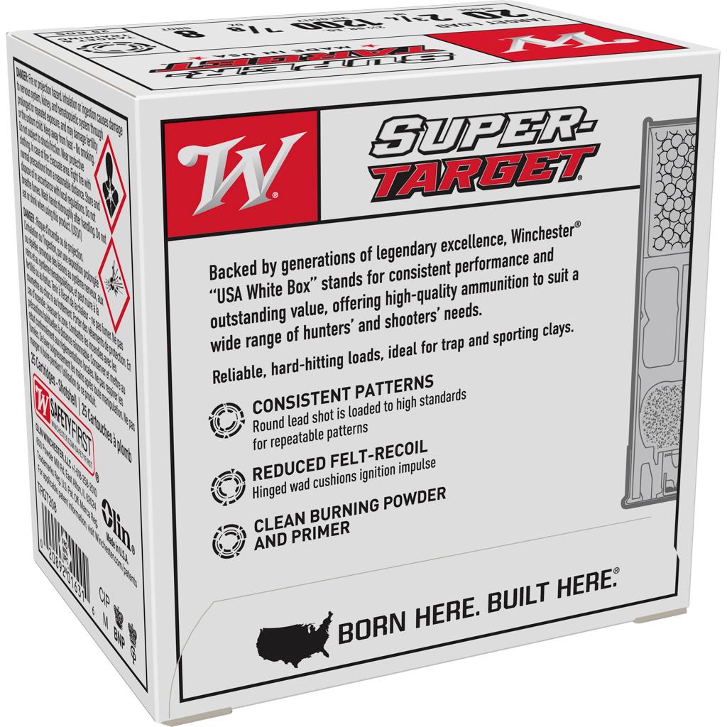Winchester Super-Target Shotshells 20 ga 2-3/4" 7/8 oz 1200 fps #8 25/ct Picture of Winchester Ammunition 20GA 2-3/4" 2.5D 7/8OZ 8 LEAD