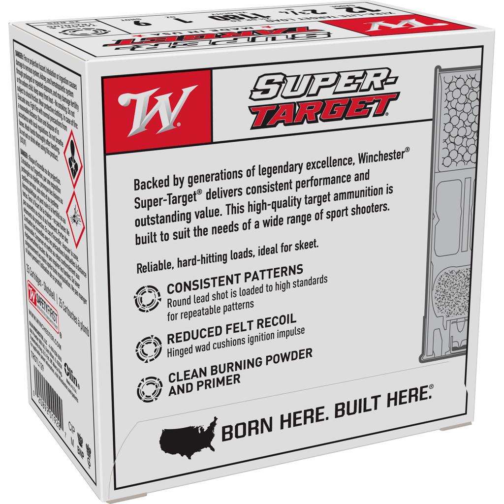 Winchester SuperTarget Shotshells 12 ga 2-3/4" 1 oz 1180 fps #9 25/ct Picture of Winchester Ammunition 12GA 2-3/4" 2-3/4 1OZ #9 LEAD