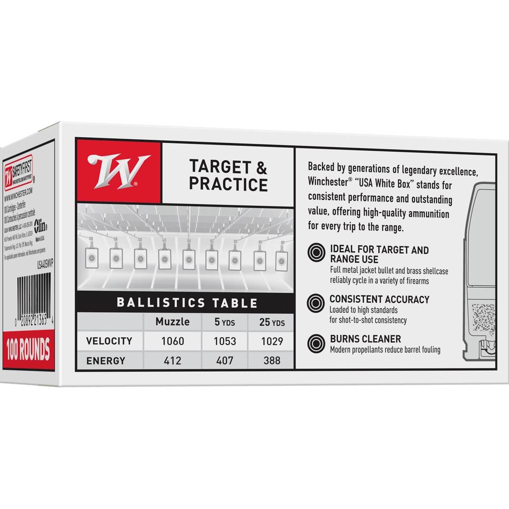 Winchester USA Handgun Ammunition .40 S&W 165 gr. FMJ 1060 fps 100/ct Picture of Winchester Ammunition 40 S&W 165GR FMJ 100/BOX