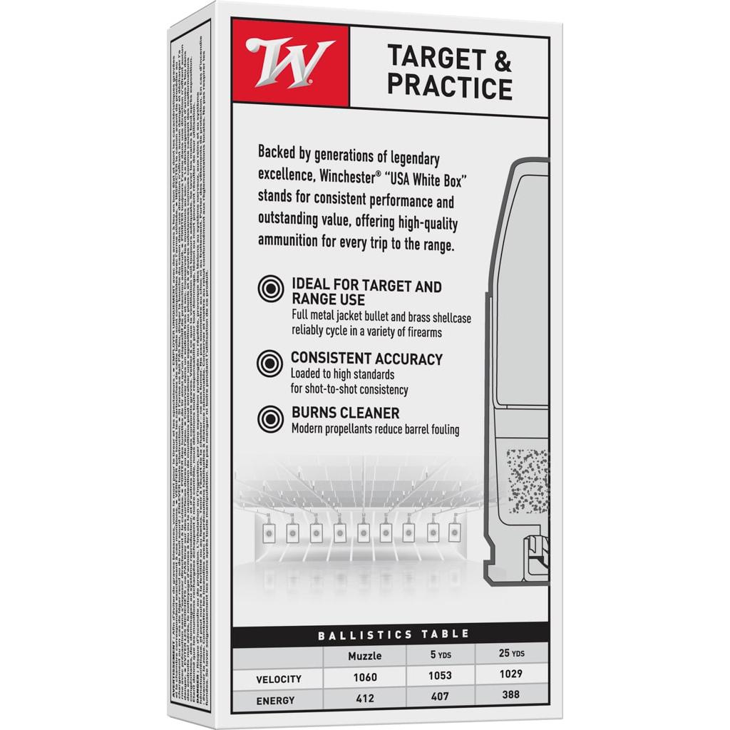 Winchester USA Handgun Ammunition .40 S&W 165 gr. FMJ 1060 fps 50/ct Picture of Winchester Ammunition WN GOV 40S&W 165GR FMJ 50 RD