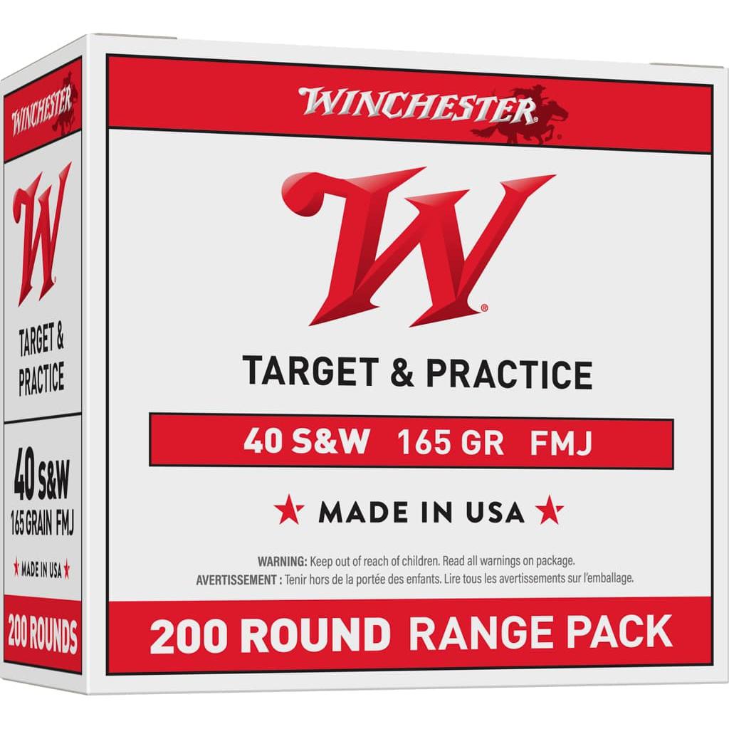 Winchester Target Handgun Ammunition .40 S&W 165 gr. FMJ 1060 fps 200/ct Picture of Winchester Ammunition USA .40 S&W 165gr FMJ BULK 200rds