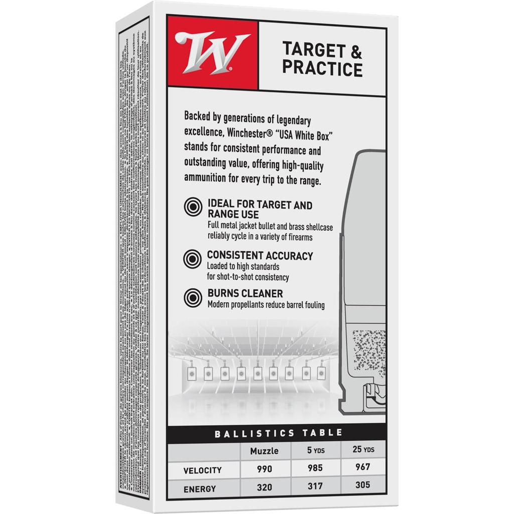 Winchester Target Handgun Ammunition 9mm Luger 147 gr. FMJ 990 fps 50/ct Picture of Winchester Ammunition WN GOV 9MM 147GR TR CONE FMJ