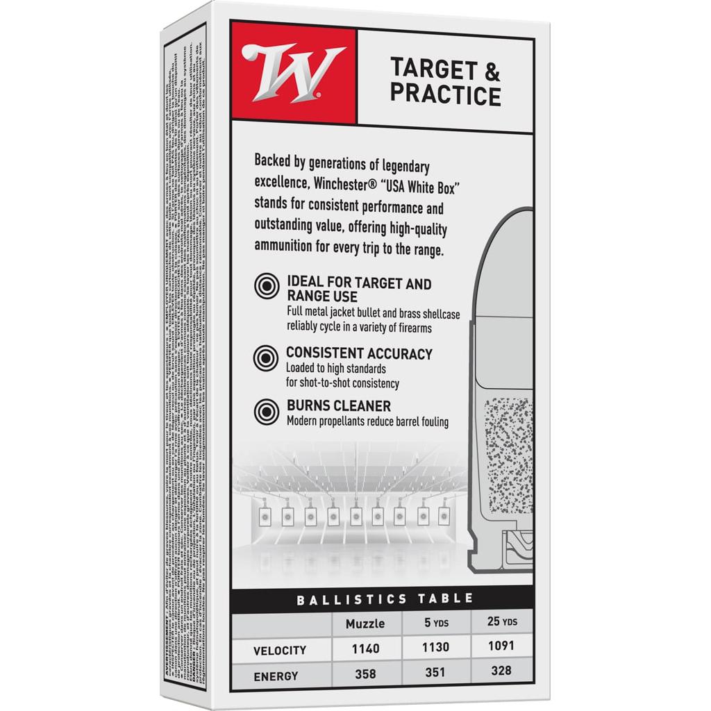 Winchester USA Handgun Ammunition 9mm Luger 124 gr. FMJ 1140 fps 50/ct Picture of Winchester Ammunition WN GOV 9MM 124GR FMJ 50 RD