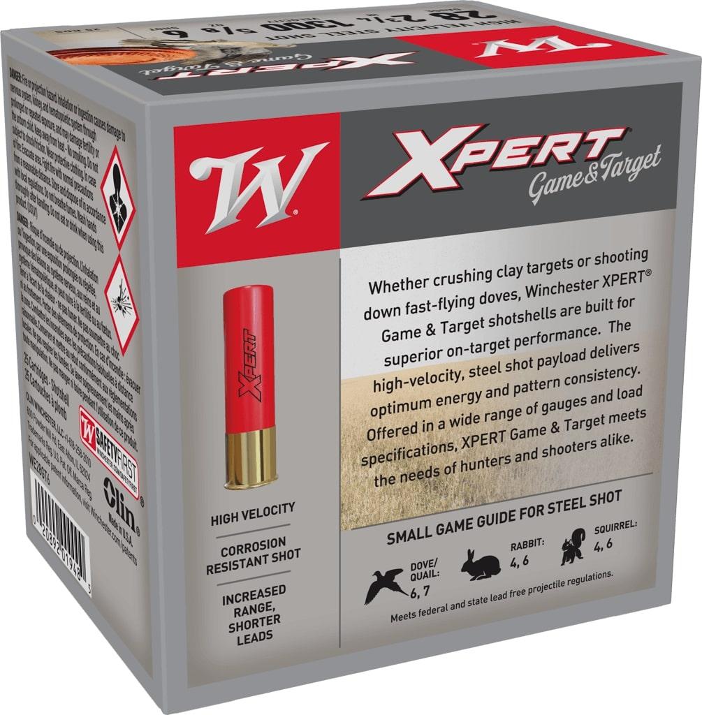 Winchester Xpert Steel Shotshells 28 ga 2-3/4" 5/8 oz 1300 fps #6 25/ct Picture of Winchester Ammunition G&T STEEL SHOT 28GA 5/8OZ #6 25R