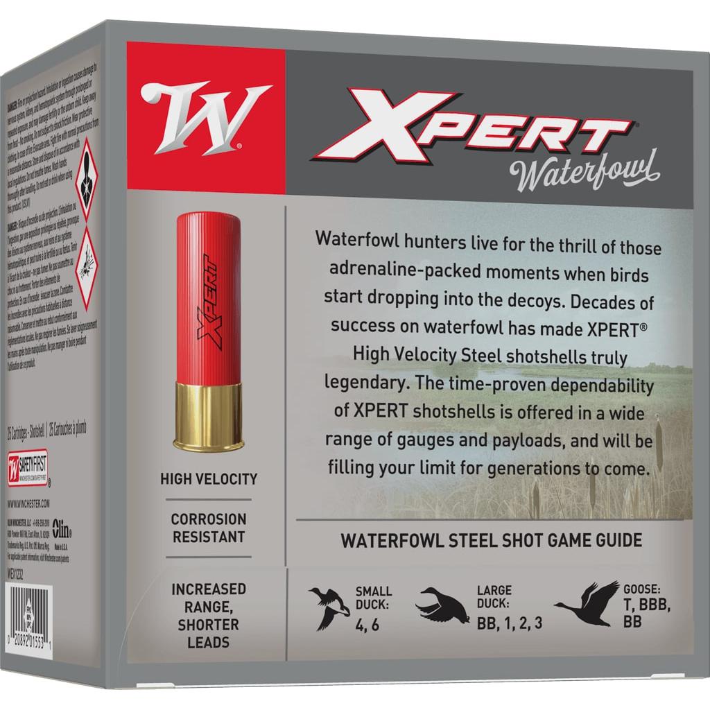 Winchester Xpert High-Velocity Steel Shotshells 12 ga 3" 1-1/8 oz 1550 fps #2 25/ct Picture of Winchester Ammunition XPT HV STL 12GA 3 1-1/8 OZ #2