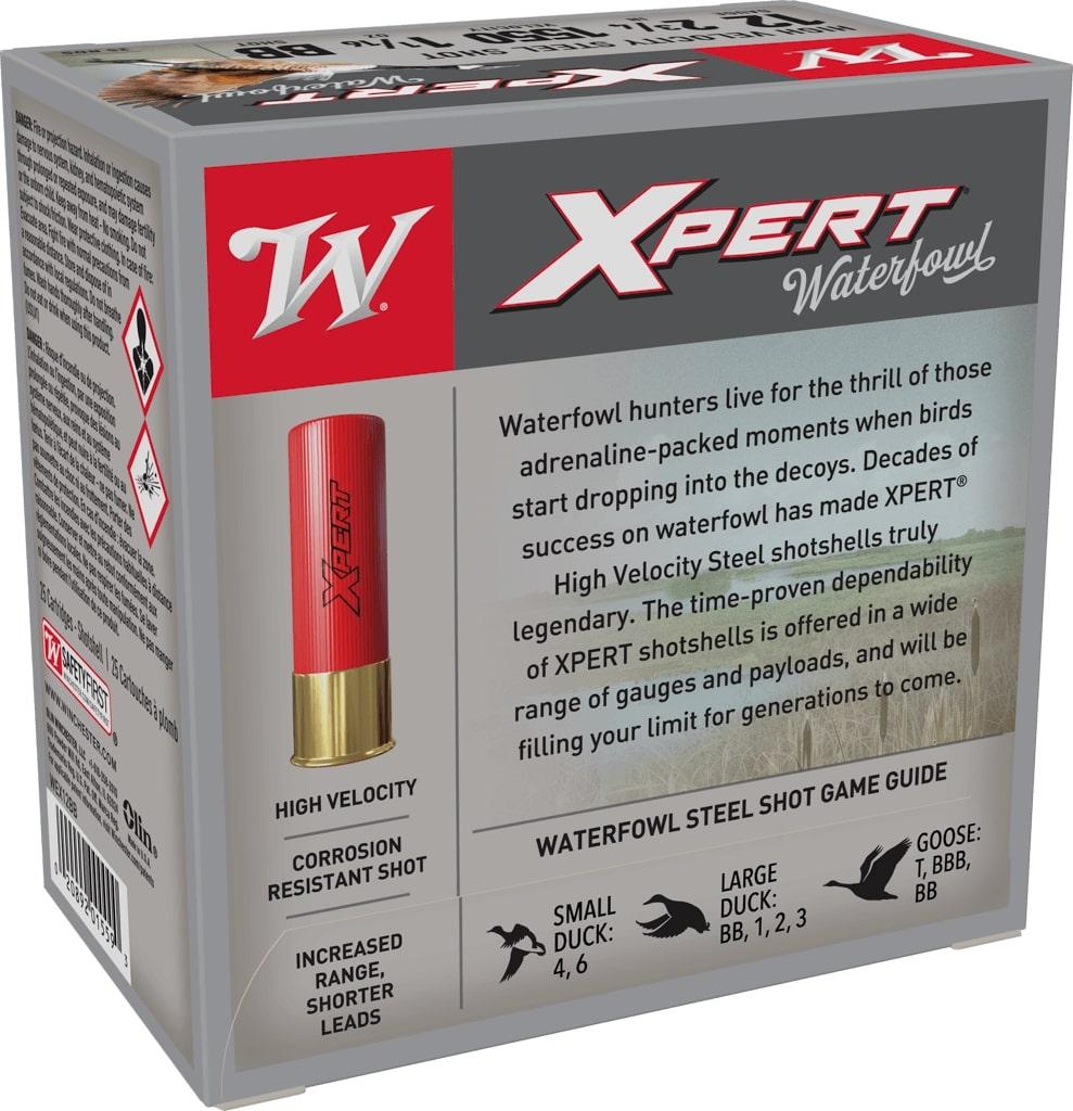 Winchester Xpert High Velocity Steel Shotshells 12 ga 2-3/4" 1-1/16 oz 1550 fps #BB 25/ct Picture of Winchester Ammunition XPT HVSTL 12GA 2-3/4 1-1/16 OZBB