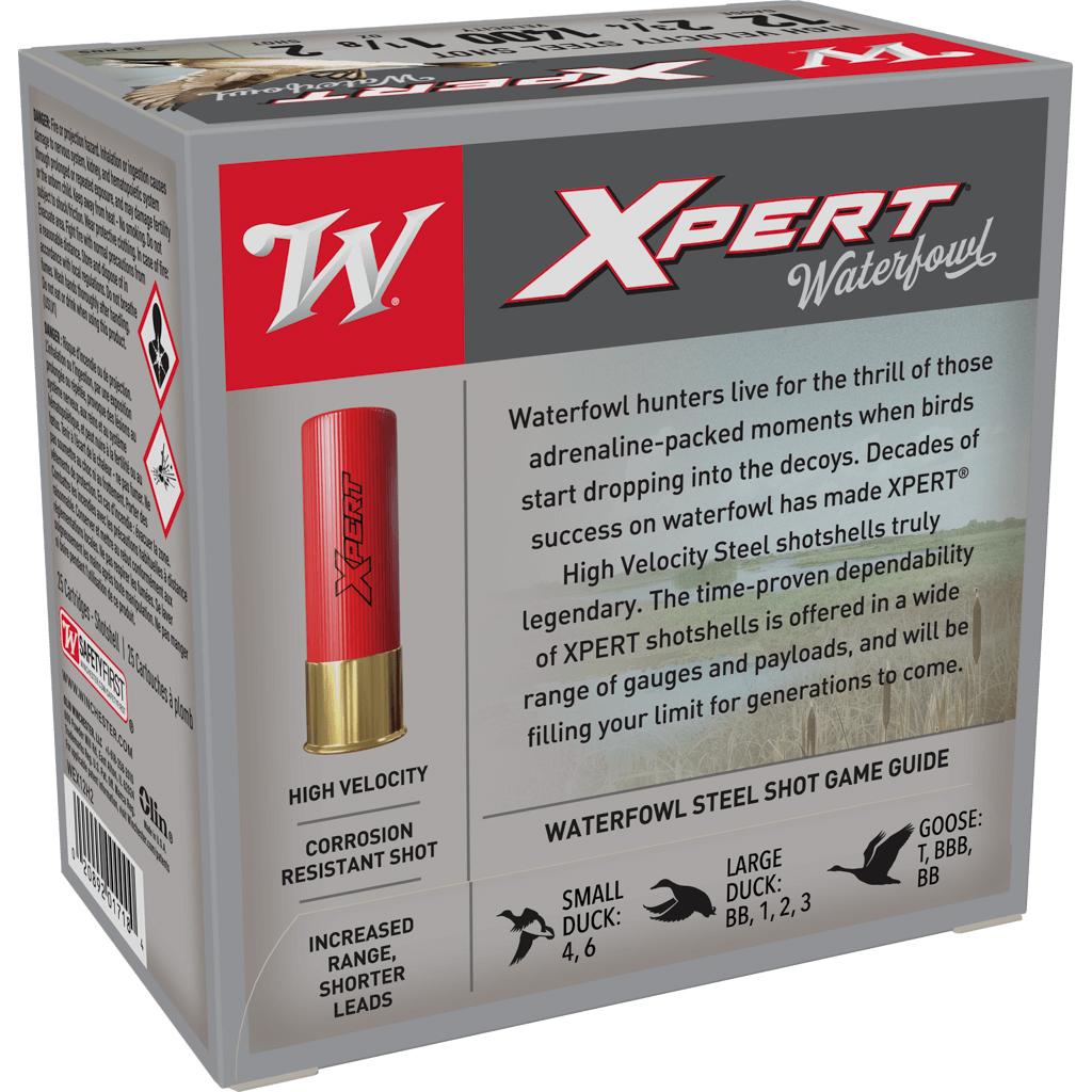 Winchester Xpert High-Velocity Steel Shotshells 12 ga 2-3/4" 1-1/8 oz 1400 fps #2 25/ct Picture of Winchester Ammunition XPT HV STL 12GA 2-3/4" 1-1/8oz #2 25/RD