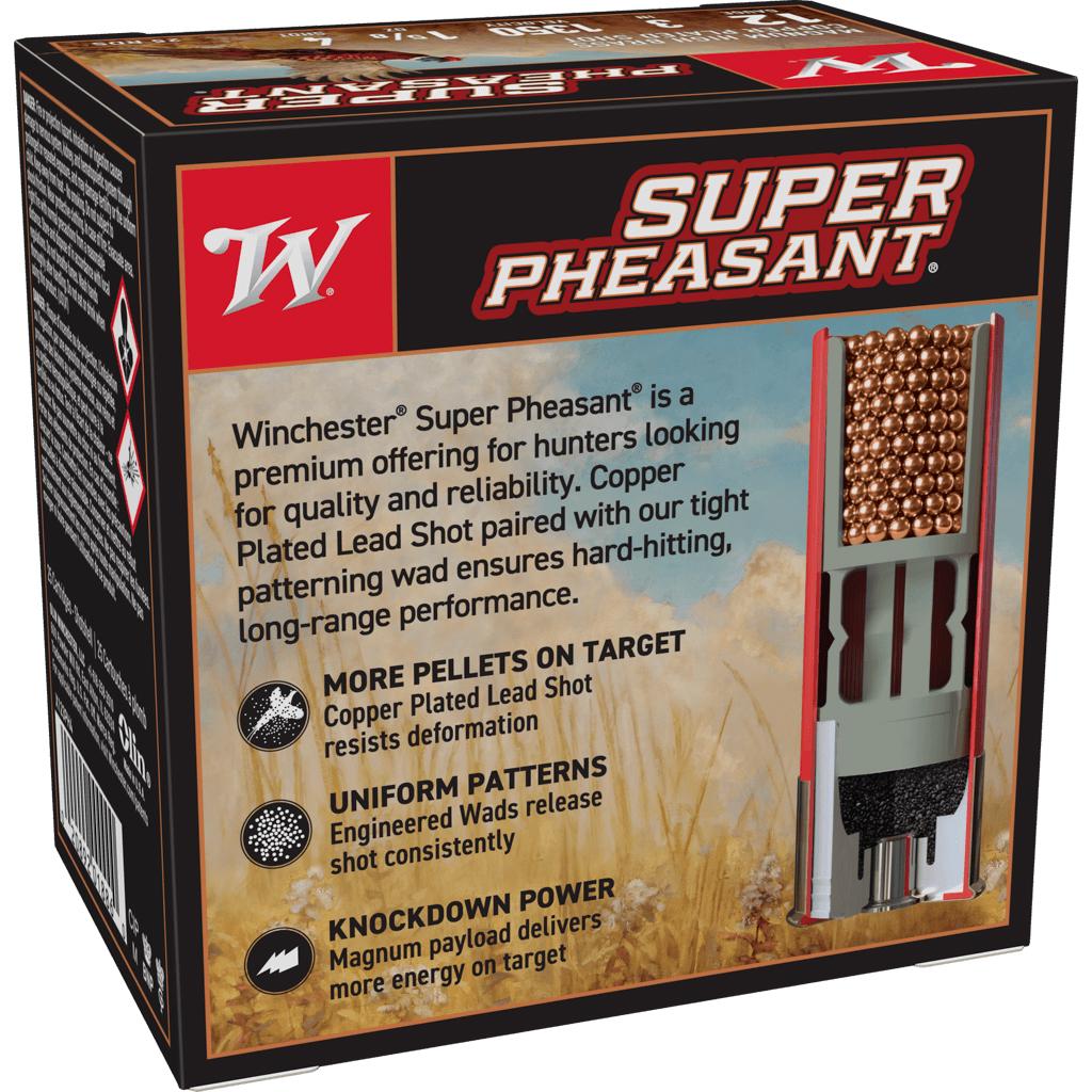Winchester Super-X Super Pheasant Shotshells 12 ga 3" 1-5/8 oz 1450 fps #4 25/ct Picture of Winchester Ammunition 12GA 3 IN. 1 5/8 OZ #4 PHEASANT