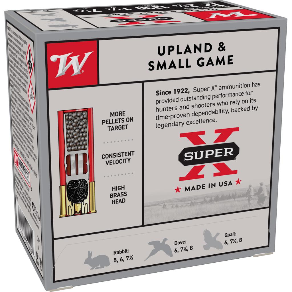 Winchester Super-X High-Brass Shotshells 12 ga 2-3/4" 1-1/4 oz 1330 fps #7.5 25/ct Picture of Winchester Ammunition WIN. 12GA 1 1/4 OZ # 7 1/2