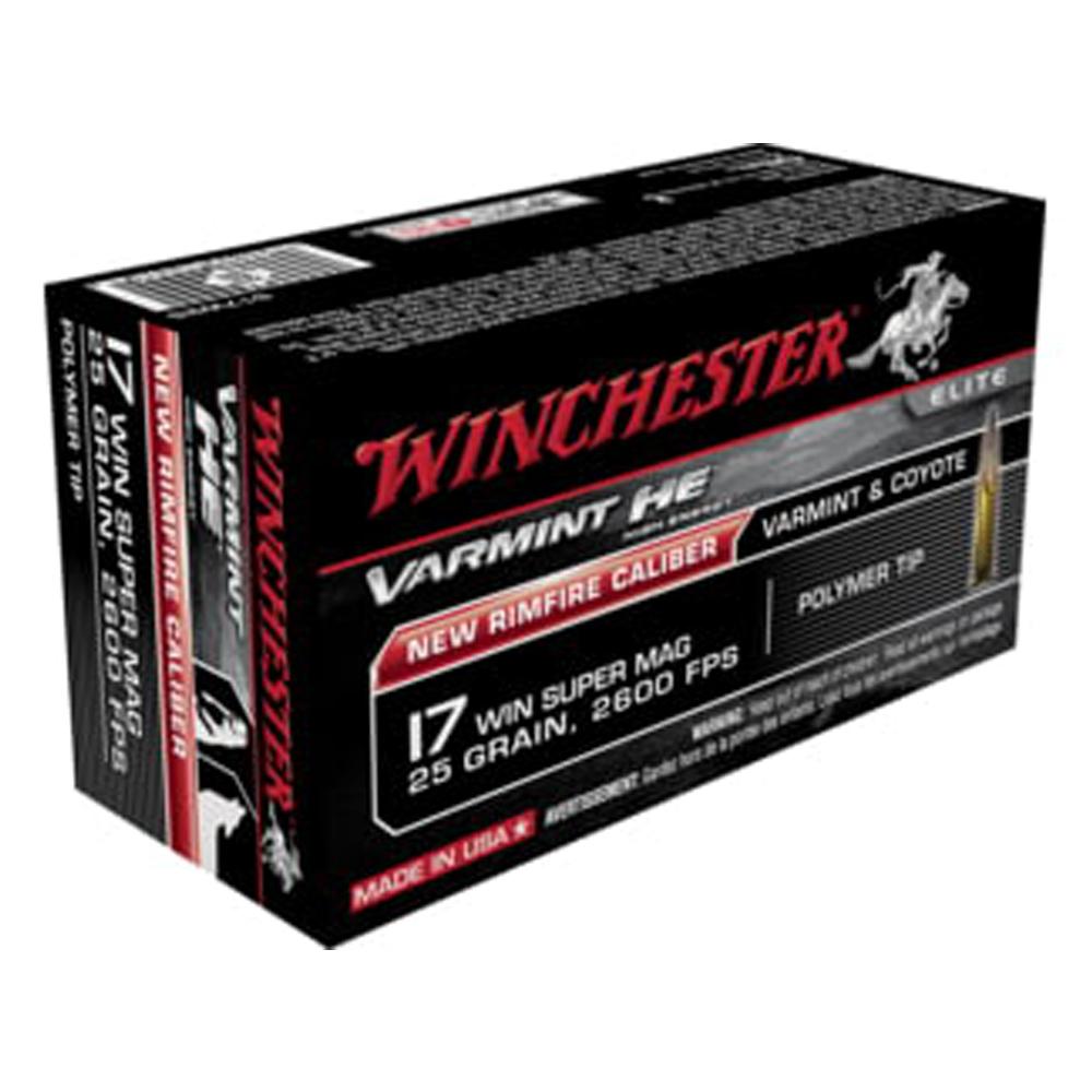 Winchester Super-X Rimfire Ammunition .17 WSM 25 gr JHP 2600 fps 50/ct Picture of Winchester Ammunition 17 WSM 25 GR JHP 50 Rounds