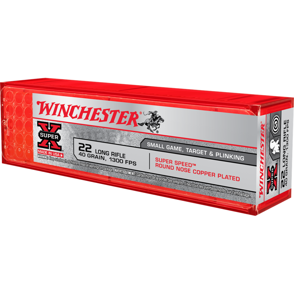 Winchester Super-X Super Speed Rimfire Ammunition .22 LR 40 gr. PS 1300 fps 100/ct Picture of Winchester Ammunition WIN 22LR 40GR SUPER SPEED RN 100/PK