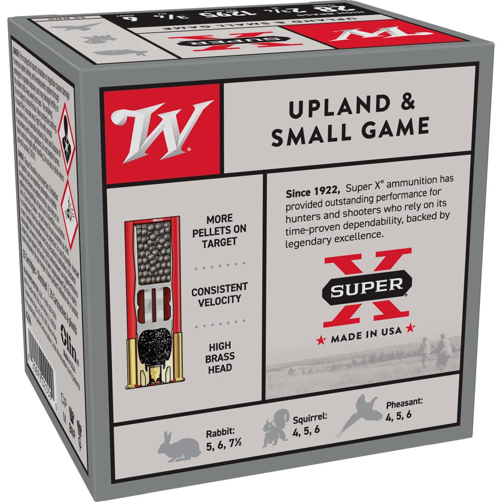 Winchester Super-X High Brass Game Shotshells 28 ga. 2-3/4" 3/4oz 1295 fps #6 25/ct Picture of Winchester Ammunition SUPER-X HIGH BRASS GAME 28GA 2-3/4" 3/4OZ #6 SHOT 25RD