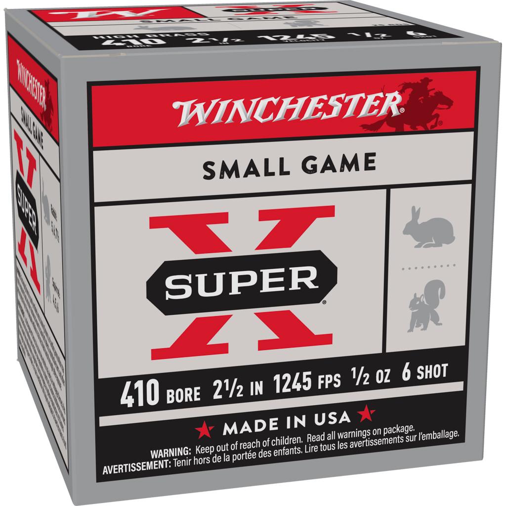 Winchester Super-X High-Brass Shotshells .410 ga 2-1/2" 1/2 oz 1245 fps #6 25/ct