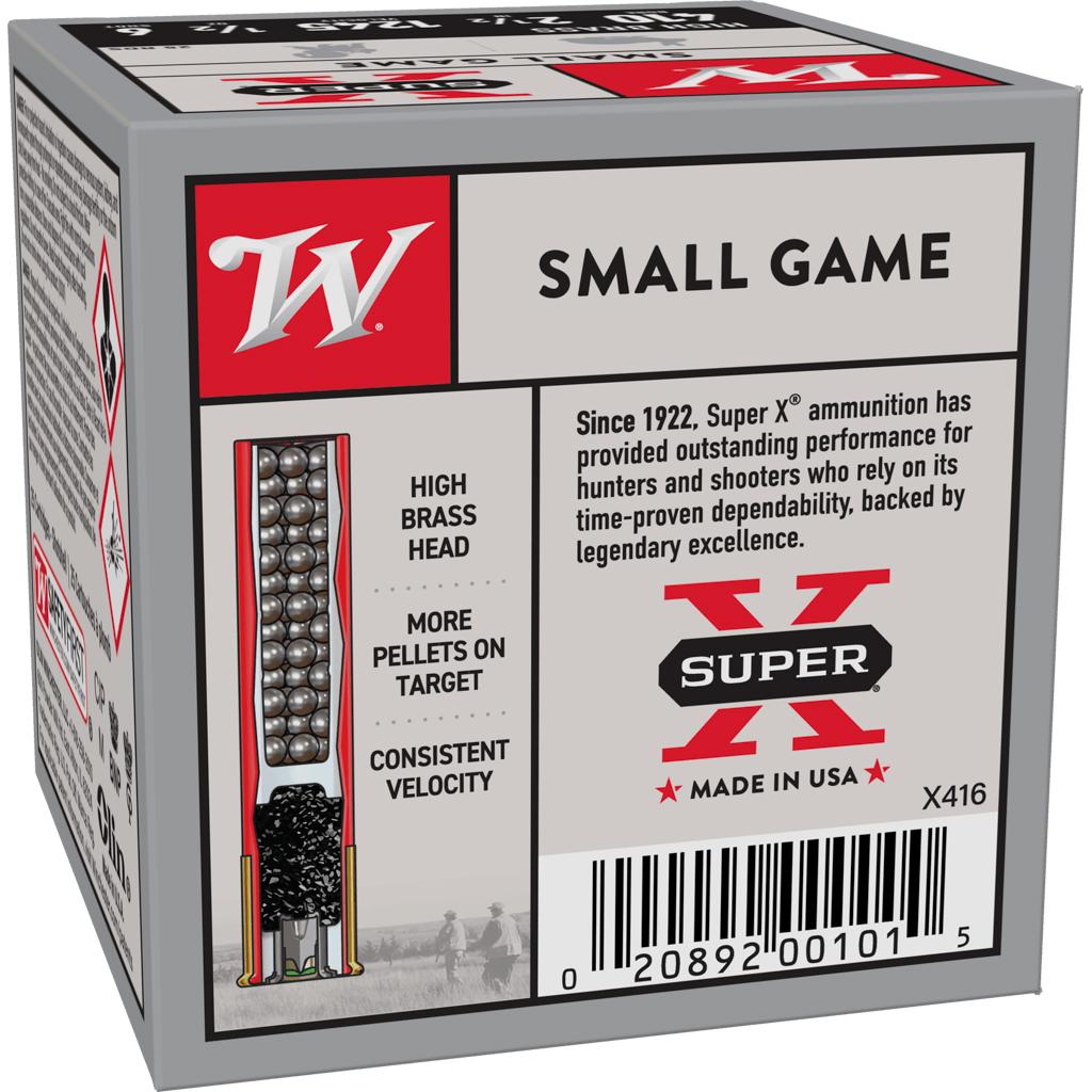Winchester Super-X High-Brass Shotshells .410 ga 2-1/2" 1/2 oz 1245 fps #6 25/ct Picture of Winchester Ammunition WIN. 410GA 2 1/2 #6