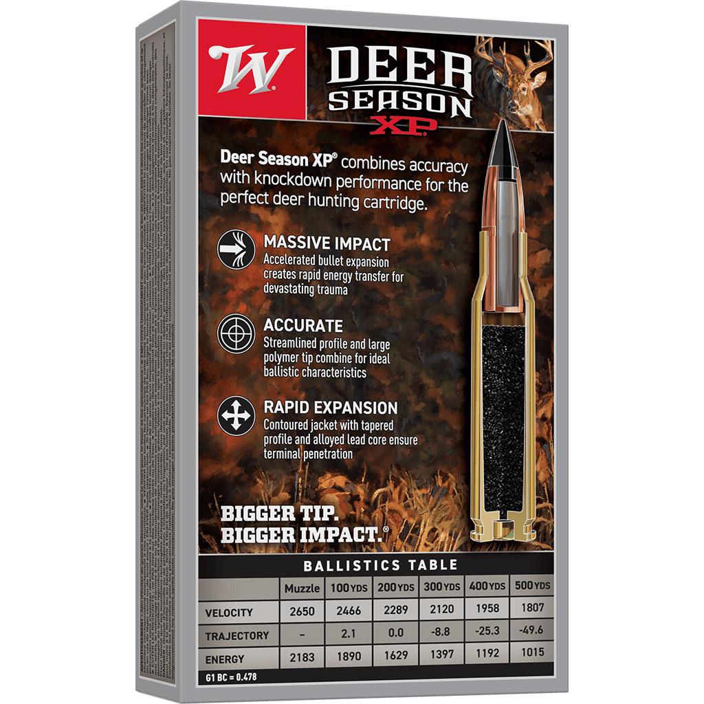 Winchester Deer Season XP Rifle Ammunition 6.5 Creedmoor 140gr PT 2900 fps 2650 fps 20/ct Picture of Winchester Ammunition DEER SEASON XP 6.5 CREEDMOOR 140GR 20 RD