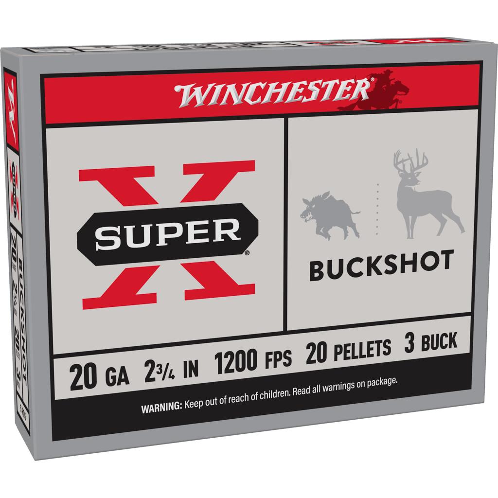 Winchester Super-X Buckshot Shotshells 20 ga 2-3/4" 1200 fps #3B 5/ct