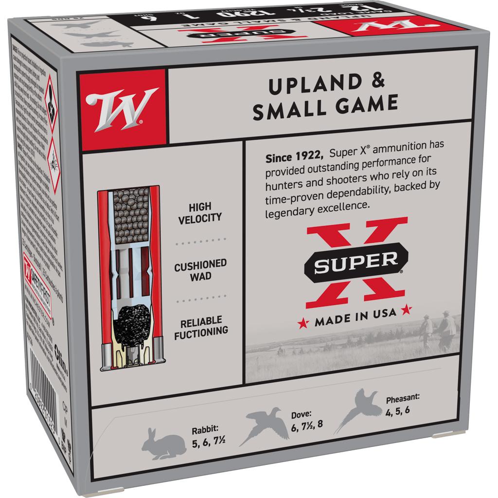 Winchester Super-X Game Shotshells 12 ga 2-3/4" 1 oz 1290 fps #6 25/ct Picture of Winchester Ammunition WIN 12GA 2-3/4" SUPER-X UPLAND 1oz #6 25/RD