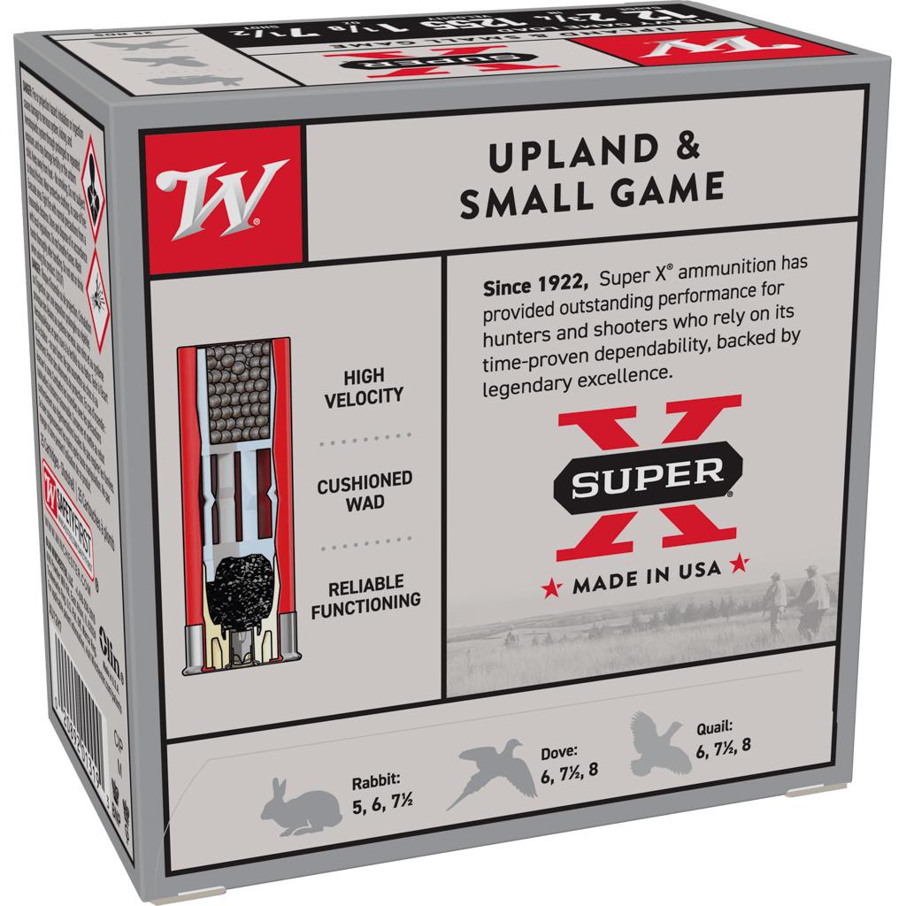 Winchester Super-X Heavy Game Shotshells 12 ga 2-3/4" 1-1/8 oz 1255 fps #7.5 25/ct Picture of Winchester Ammunition WIN 12GA 2-3/4" SUPER-X UPLAND HEAVY 1-1/8oz #7.5 25/RD