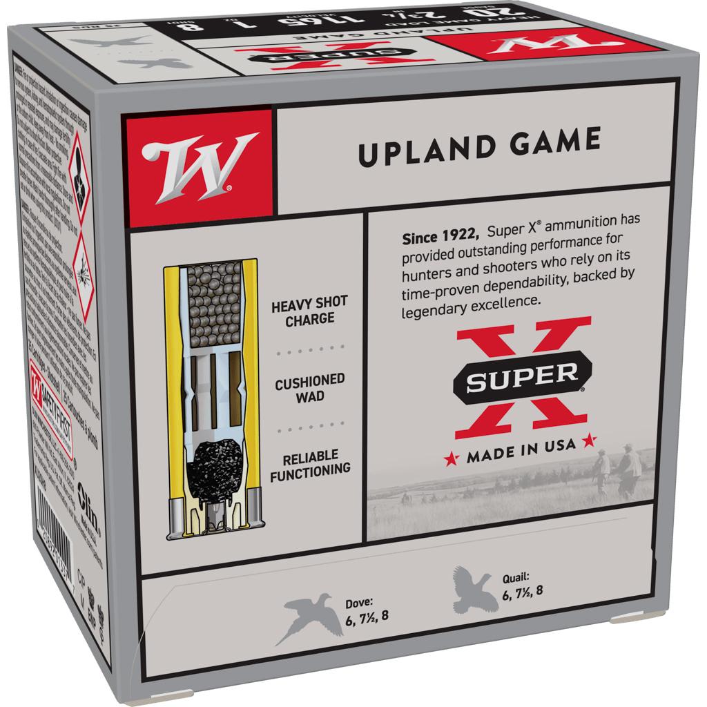 Winchester Super-X Heavy Game Shotshells 20 ga 2-3/4" 1 oz 1165 fps #8 25/ct Picture of Winchester Ammunition SUPER-X HEAVY GAME 20GA 1OZ #8