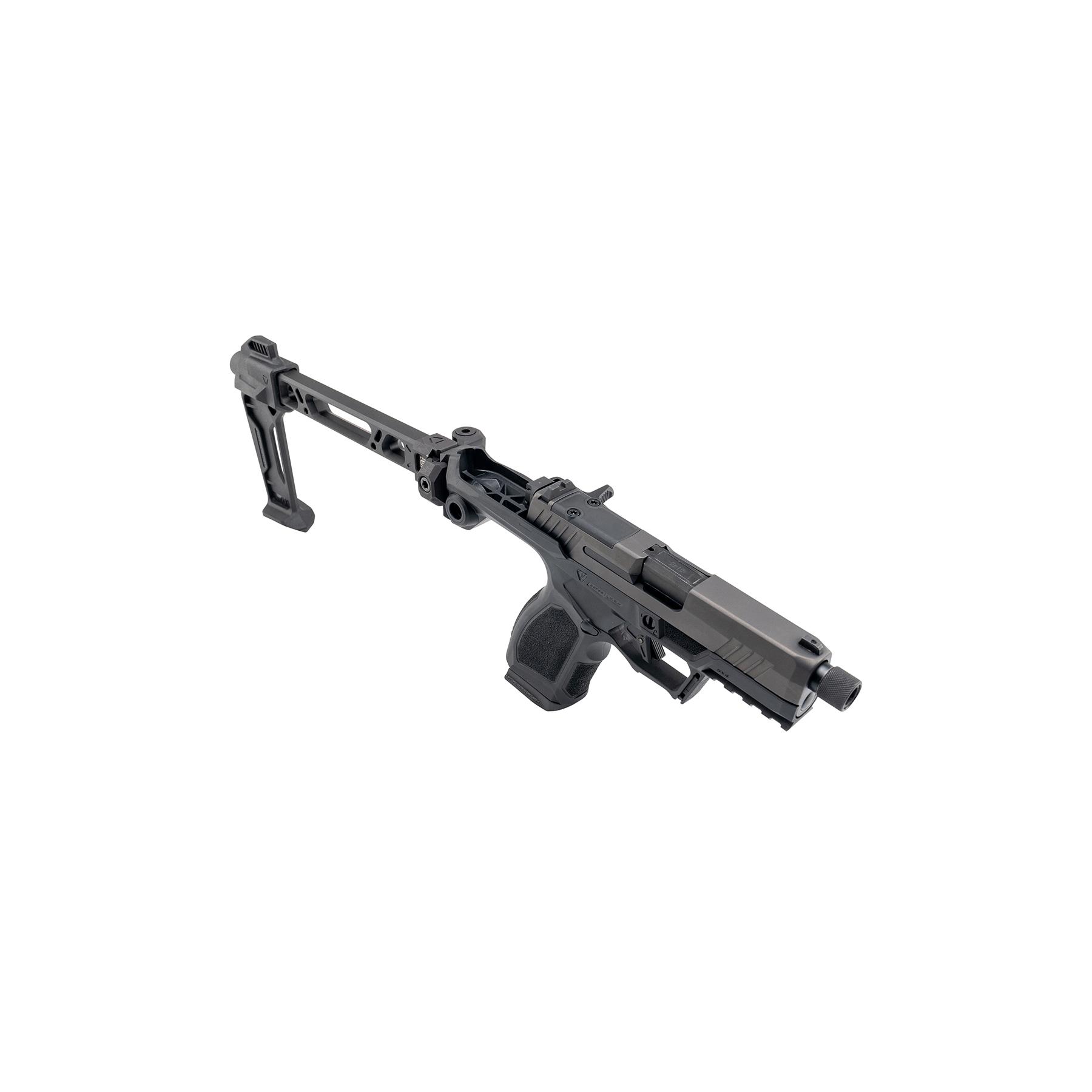 Taurus GX4 Strike Bravo Handgun 9mm Luge 10rd Magazines(2) 3.7" Threaded Barrel TORO SI Frame w/Brace Picture of Taurus International Inc. Taurus GX4 CR 9MM 3.7" N.THR BK 2x10RD TORO SI Frame w/ Brace