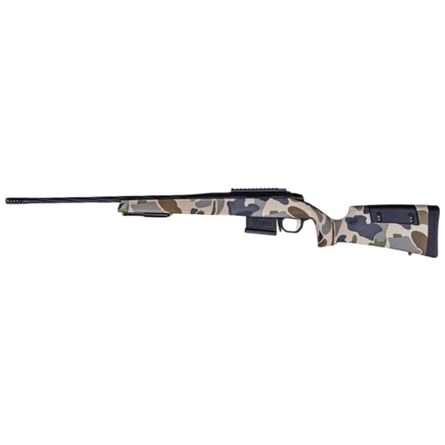 Weatherby Model 307 HUSH Rifle 7mm PRC 5rd Magazine(1) 22'' Threaded Barrel Camo Synthetic Stock Picture of Weatherby Weatherby 307 HUSH 7MM PRC 22'' Brl + 2'' Brake 5+1 Pic Rail Camo