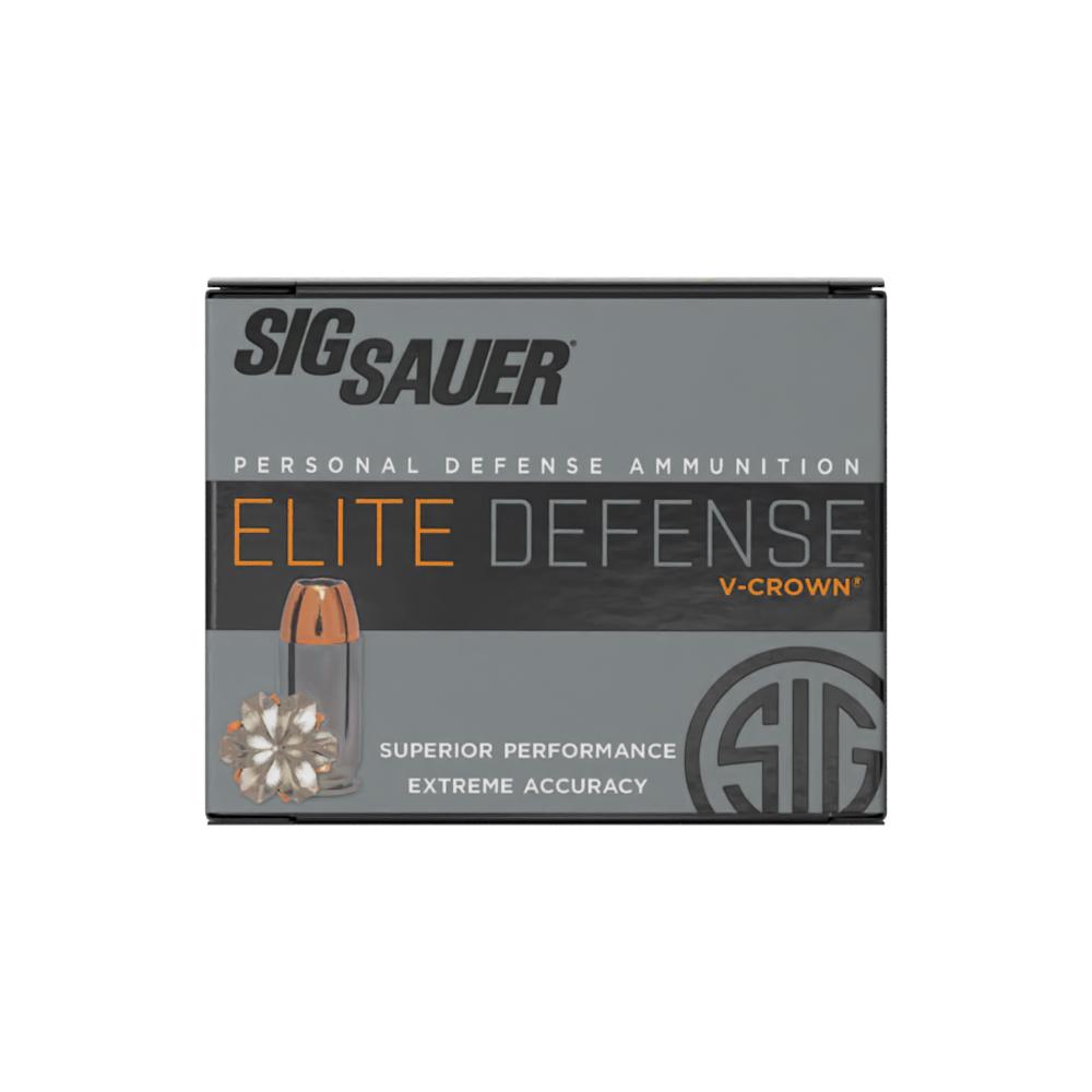 Sig Elite V-Crown Handgun Ammunition 9mm Luger 147 gr JHP 985 fps 20/ct Picture of Sig Sauer AMMO ELITE V 9mm 147GR JHP 20RD BX