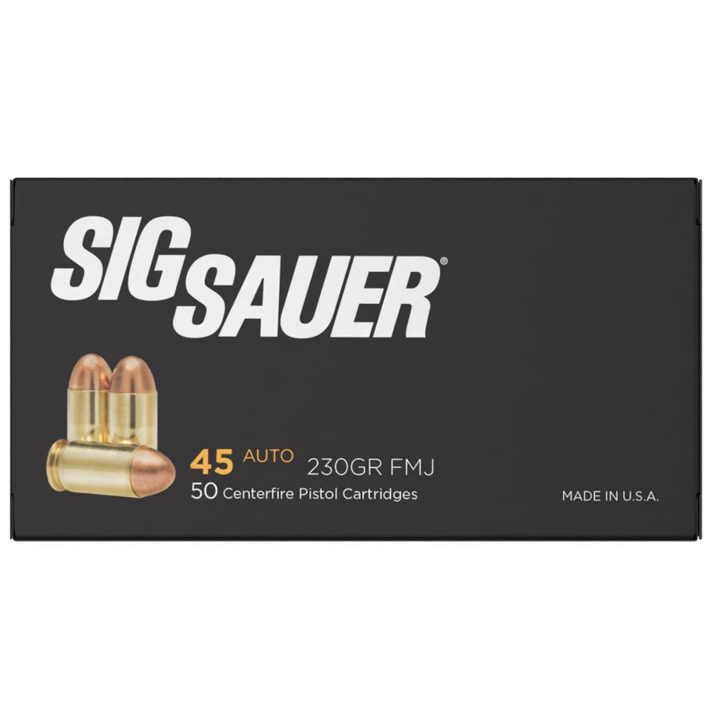 Sig Elite Performance Handgun Ammunition .45 ACP 230 gr FMJ 830 fps 50/ct Picture of Sig Sauer AMMO BALL 45ACP 230GR 50RD BX